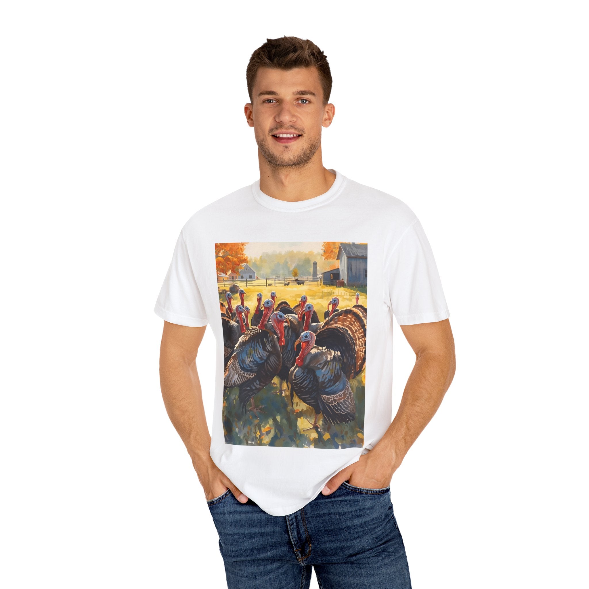 Thanksgiving Turkey T-Shirt, Unisex Holiday Shirt, Fall Apparel, Cozy Gift, Autumn Fashion