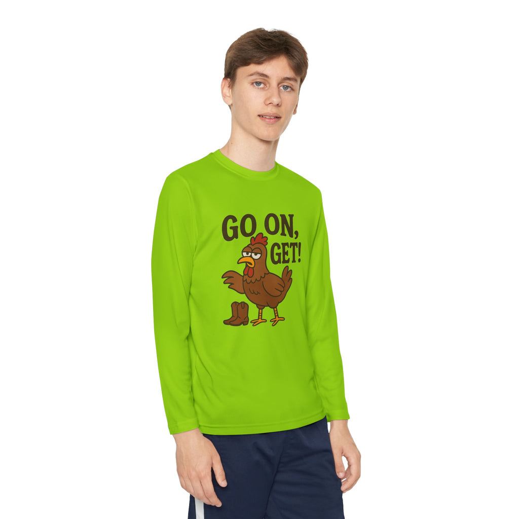 Go On Get Funny Youth Chicken Shirt
