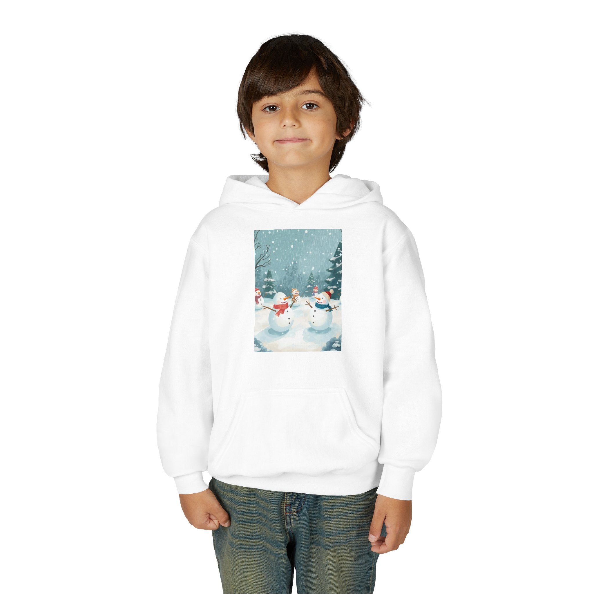 Festive Snowman Hoodie for Kids, Winter Sweatshirt, Christmas Gift, Holiday Apparel, Cozy Winter Wear