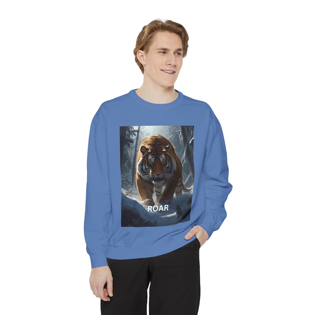Tiger Roar Snow Unisex Garment-Dyed Sweatshirt