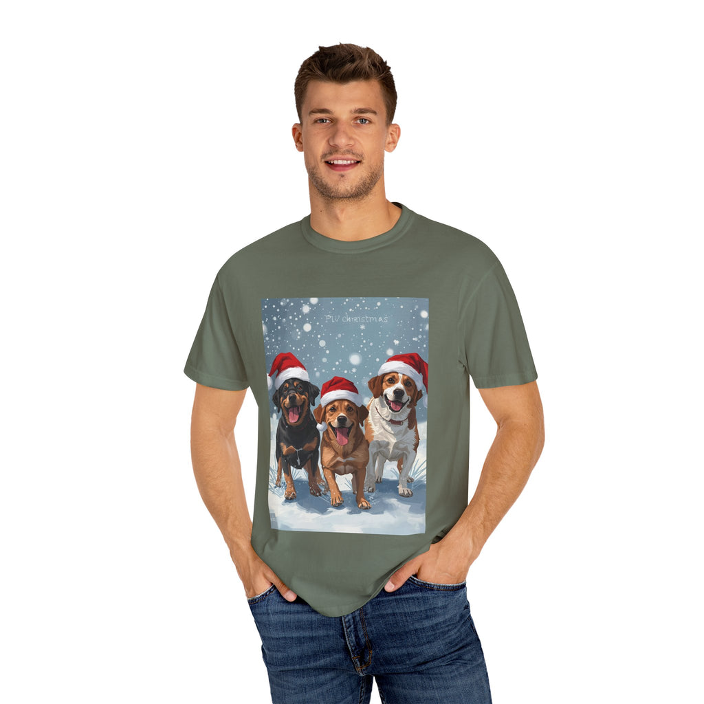 Cute Festive Christmas Dog Lover T-Shirt, Cute Holiday Shirt, Unisex Christmas Apparel, Gift for Pet Owners, Winter Celebration Tee
