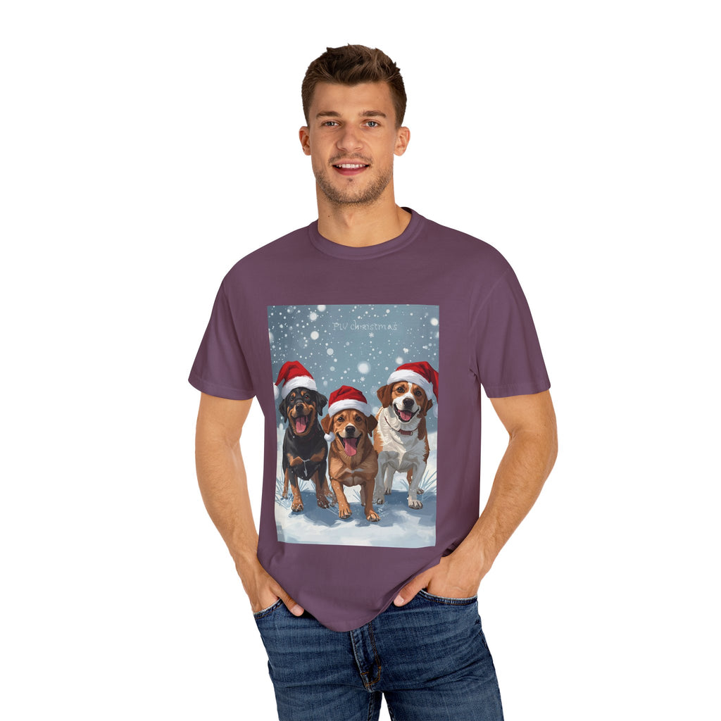 Cute Festive Dog Christmas T-Shirt, Unisex Holiday Tee, Cute Pet Lover Shirt, Christmas Apparel, Dog-Themed Gift, Winter Wear, Fun Family Outfit