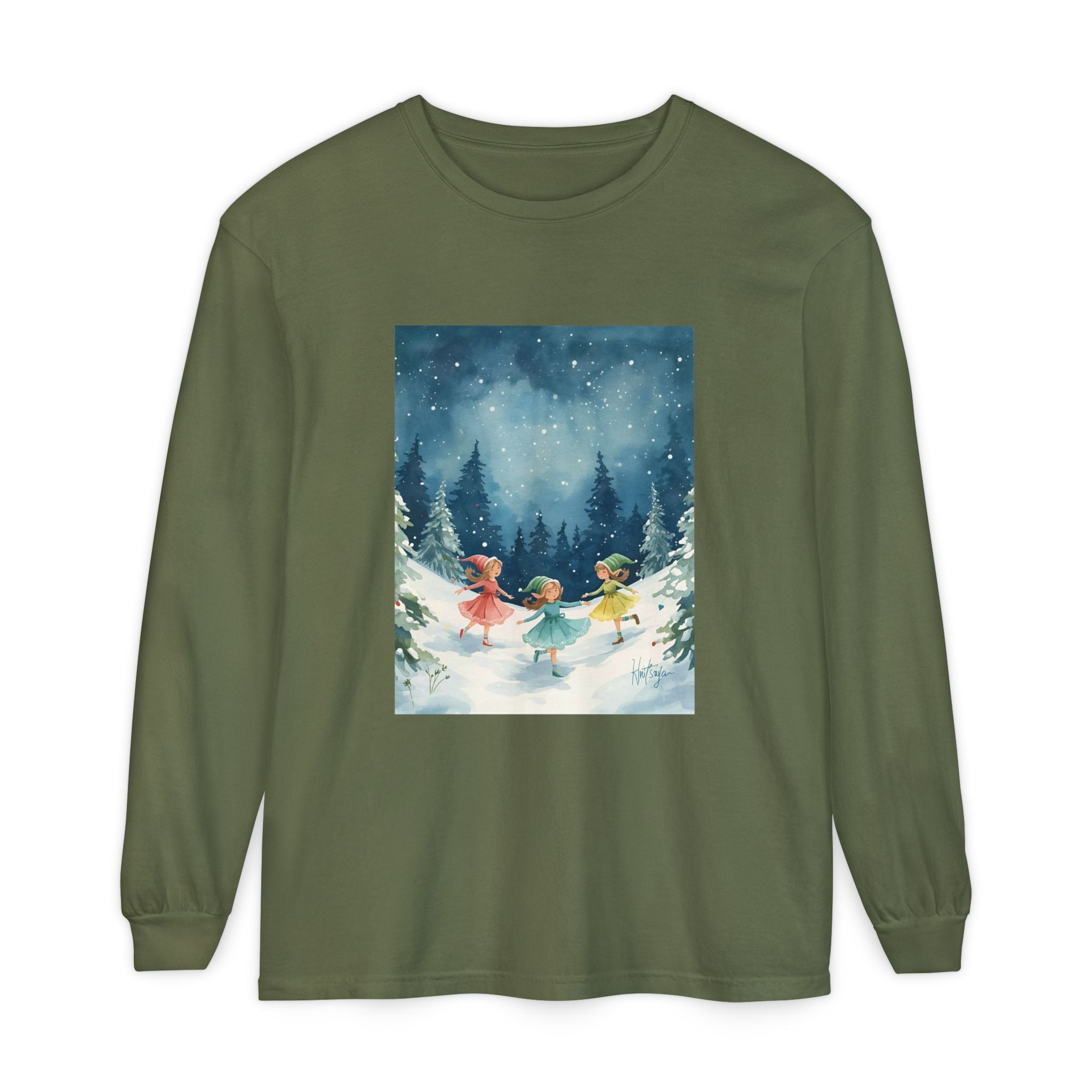 Winter Wonderland Long Sleeve T-Shirt, Cozy Graphic Tee, Perfect for Holidays, Gift for Her, Winter Apparel, Seasonal Fashion