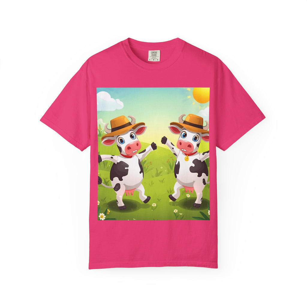 Cute Cow Fun Farm Unisex Garment-Dyed T-shirt