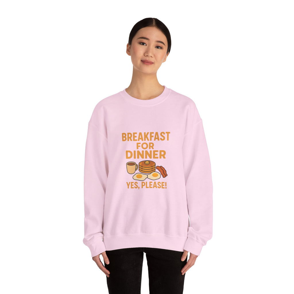 Breakfast for Dinner Sweatshirt, Cozy Crewneck for Food Lovers, Cute Gift for Brunch Enthusiasts, Fun Casual Wear, Ideal for Foodie Gifts