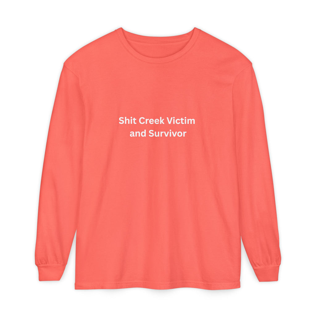 Shit Creek Survivor Long Sleeve T-Shirt, Funny Gift, Casual Wear, Humor Shirt, Birthday Gift, Unisex Apparel