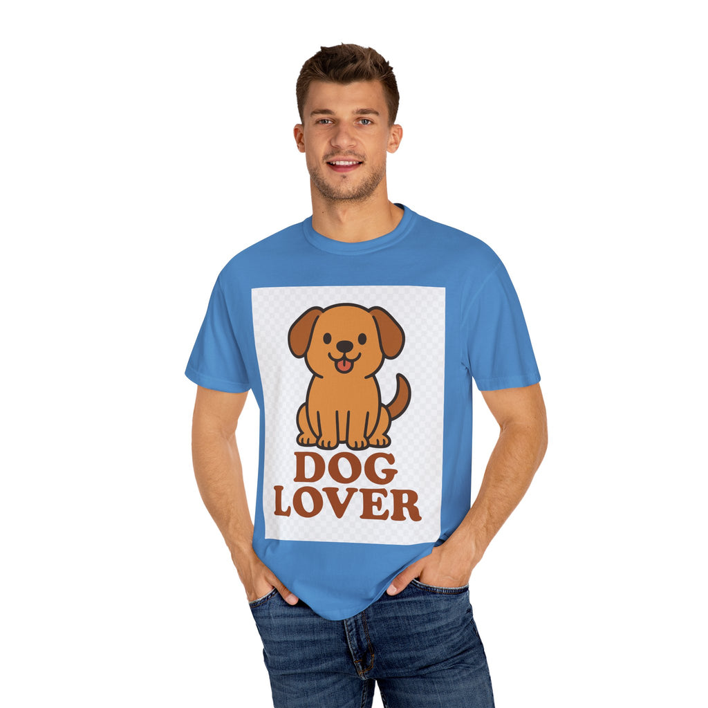 Dog Lover Garment-Dyed T-Shirt, Cute Animal Tee, Pet Parent Gift, Casual Dog Shirt, Unisex Doggy Apparel