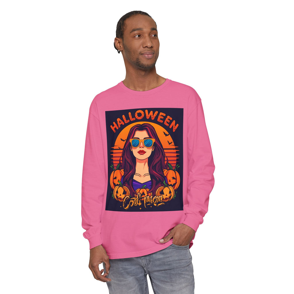 Halloween Themed Unisex Garment-dyed Long Sleeve T-Shirt