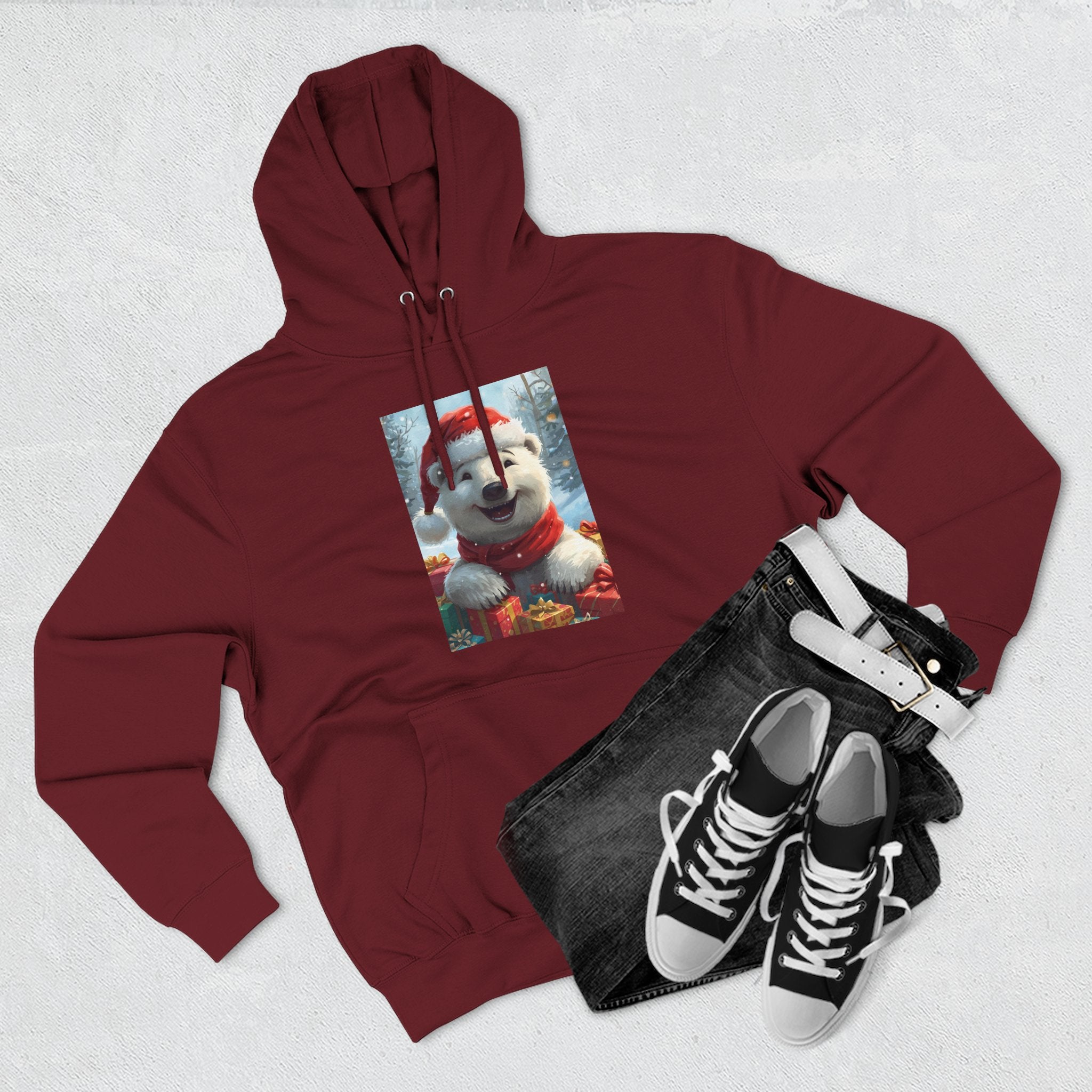 Cozy Winter Hoodie, Festive Fleece Sweatshirt with Cute Holiday Design, Perfect for Christmas Gifts, Casual Winter Wear, Dog Lover Apparel