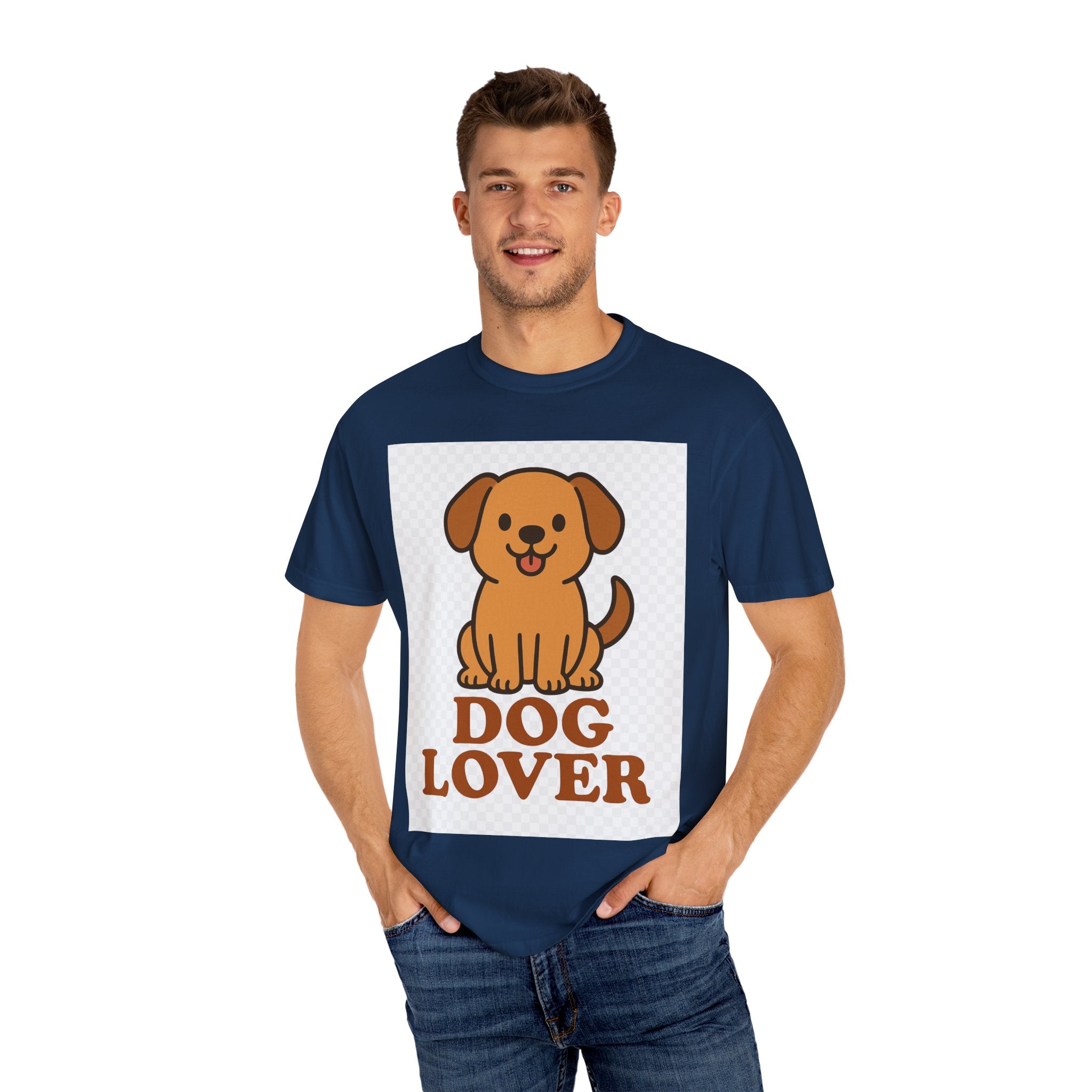 Dog Lover Garment-Dyed T-Shirt, Cute Animal Tee, Pet Parent Gift, Casual Dog Shirt, Unisex Doggy Apparel