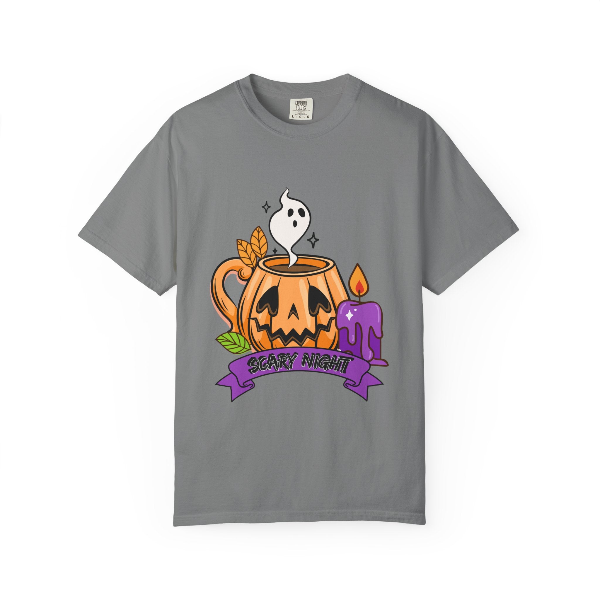 Halloween Themed Cute Pumpkin In Cup T-shirt, Scary Night Design, Unisex Top, Fall Fashion, Spooky Gift, Autumn Celebration Tee