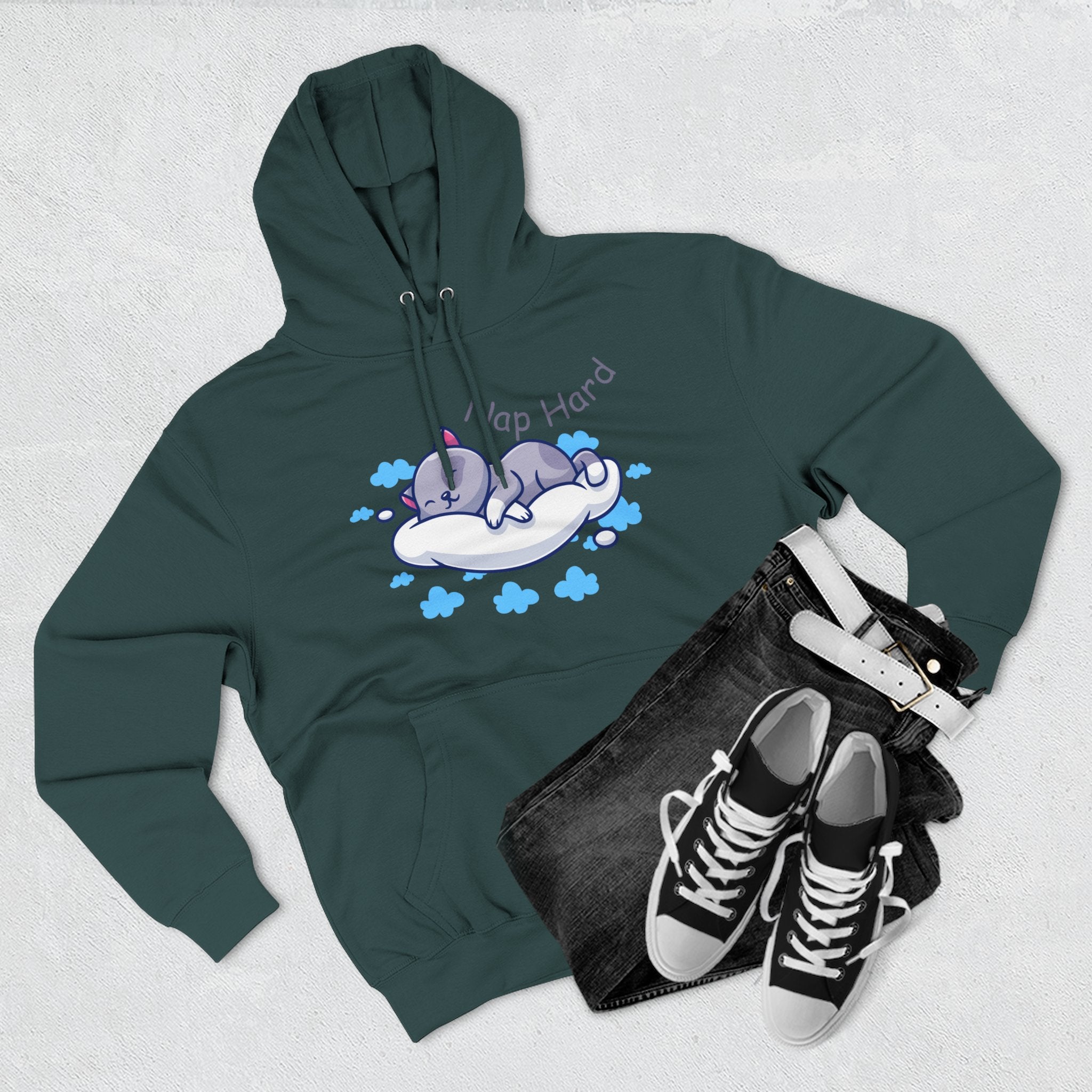 Cozy Cat Nap Hoodie - Perfect for Pet Lovers, Chill Days, Cozy Nights, Birthday Gift, Cat Pajama