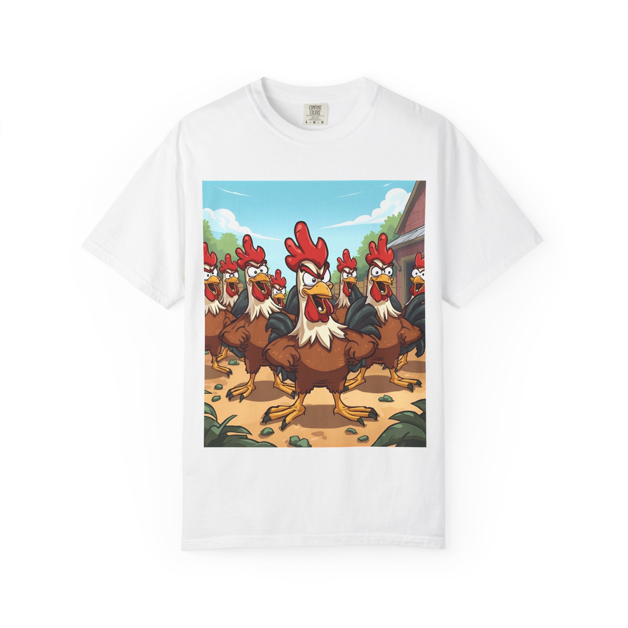 Funny Chicken Graphic Tee, Animated Rooster Shirt, Quirky Farm Animal Apparel, Gift for Chicken Lovers, Casual Wear for All
