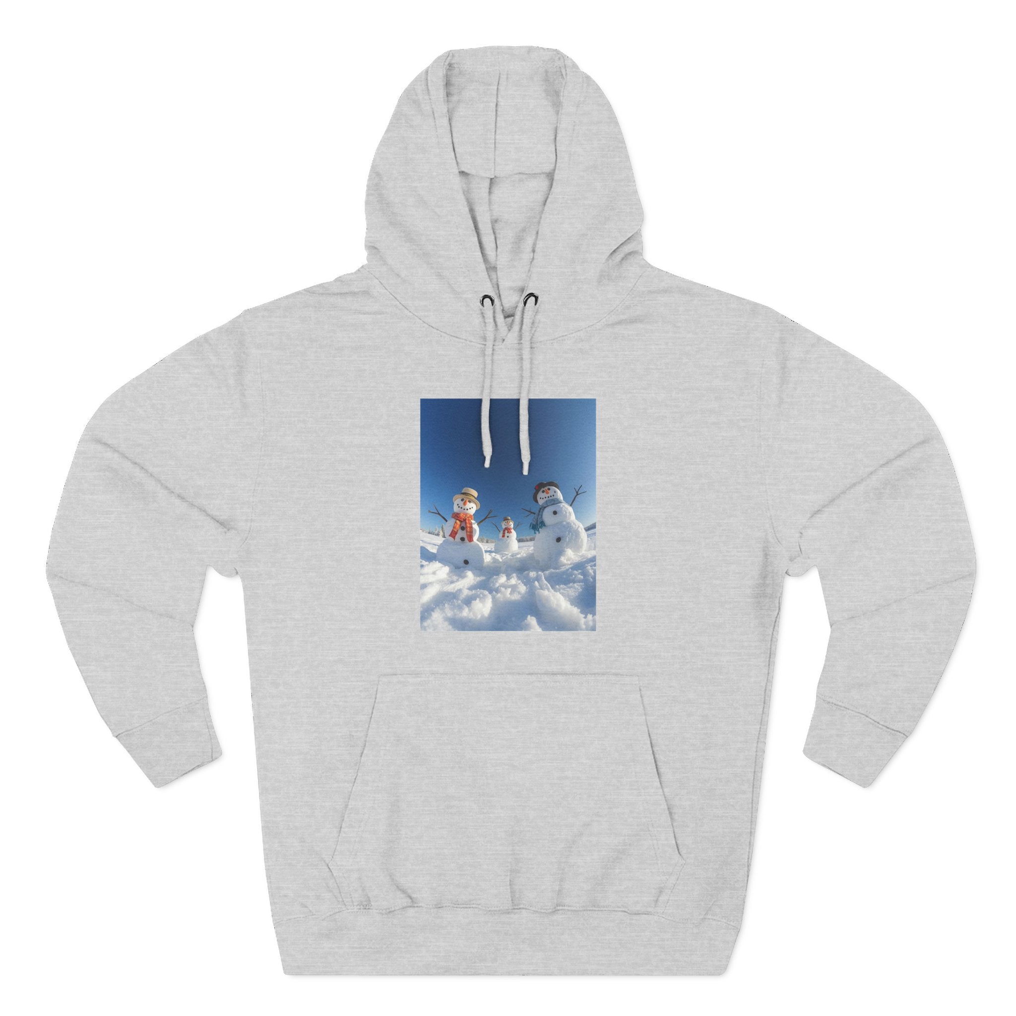 Cozy Fleece Hoodie with Fun Snowmen Design, Winter Wear, Gift for Christmas, Birthday Present, Casual Outfit, Hoodie for Snow Lovers