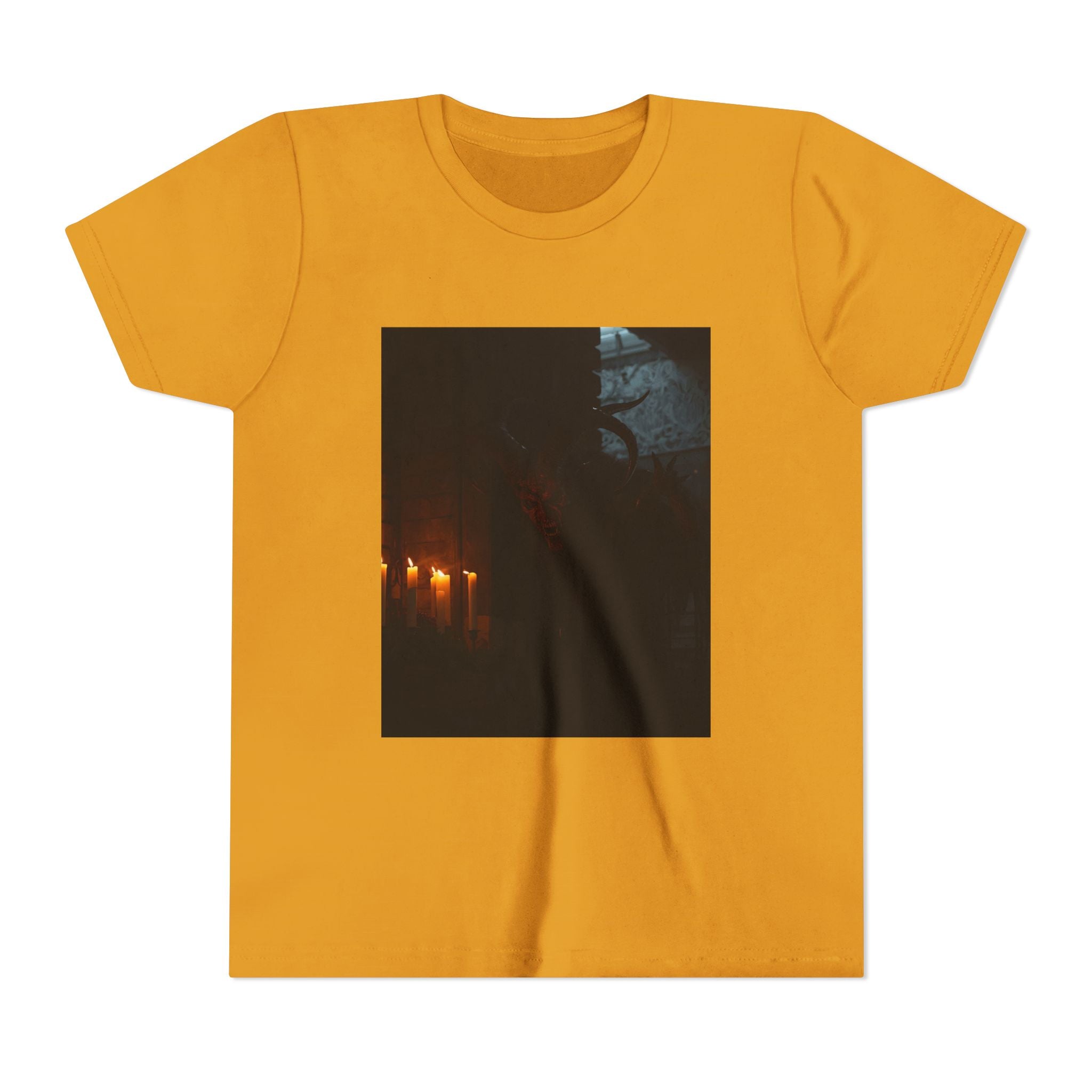 Spooky Halloween Pumpkin Shadow Youth Short Sleeve Tee