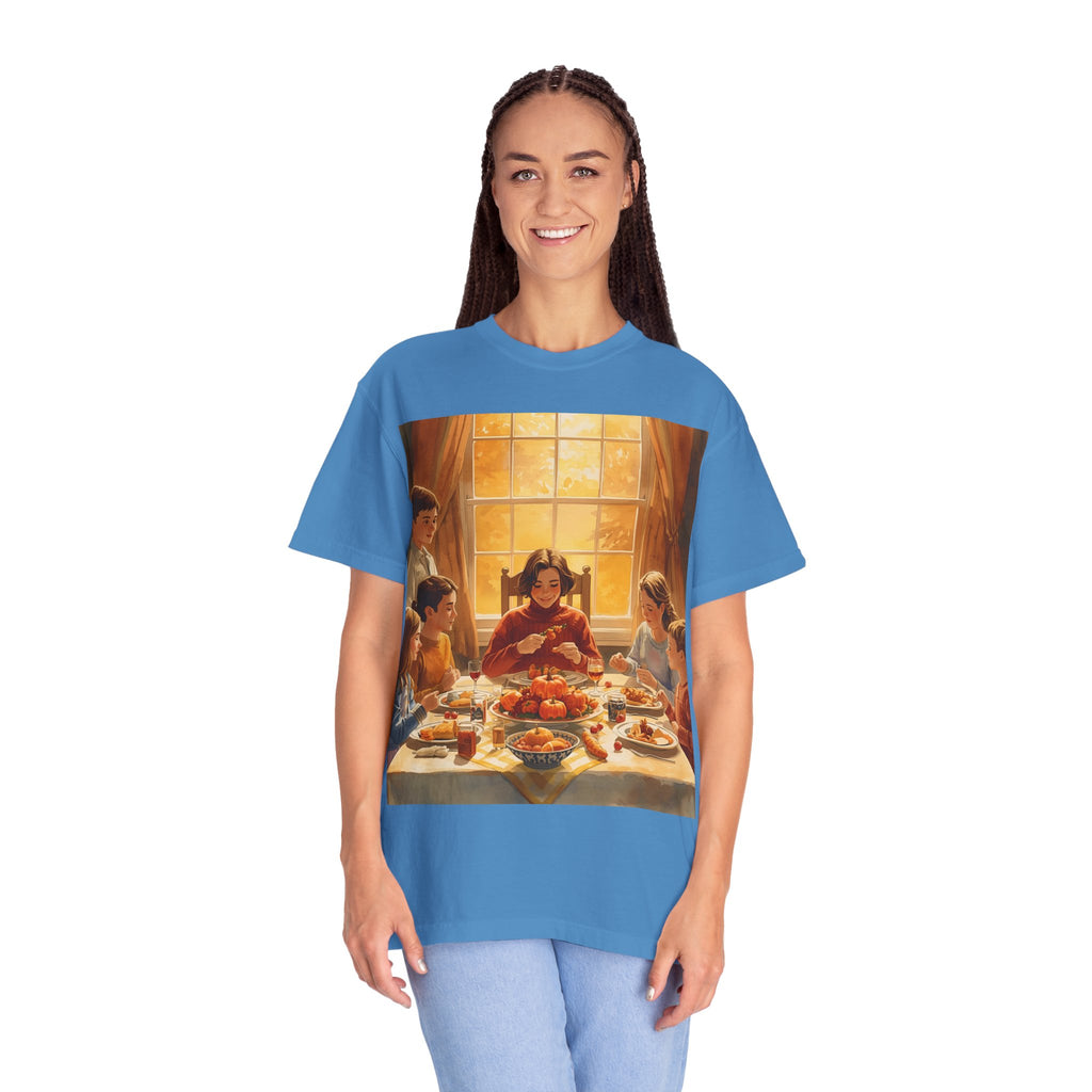 Thankful Family Dinner Unisex T-shirt, Family Gathering Shirt, Festive Apparel, Casual Wear, Fall Celebration Tee