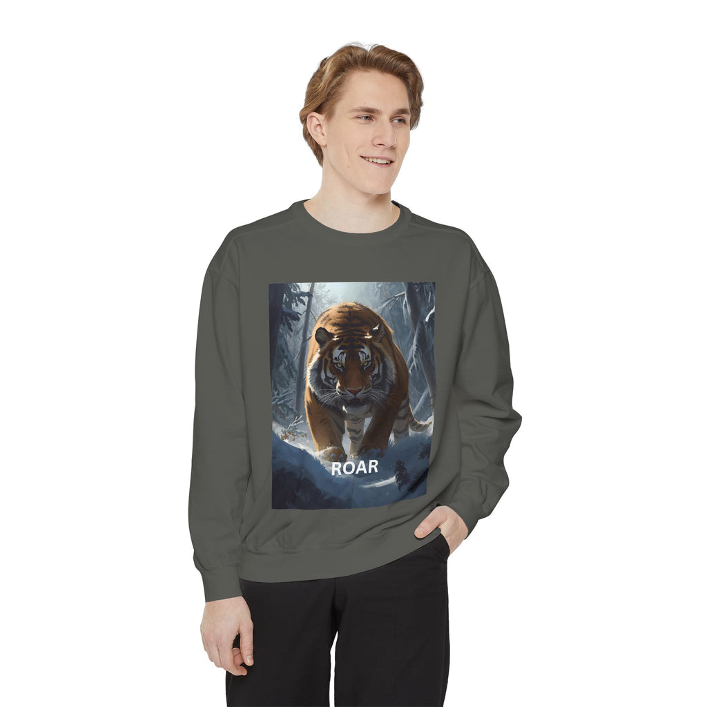 Tiger Roar Snow Unisex Garment-Dyed Sweatshirt