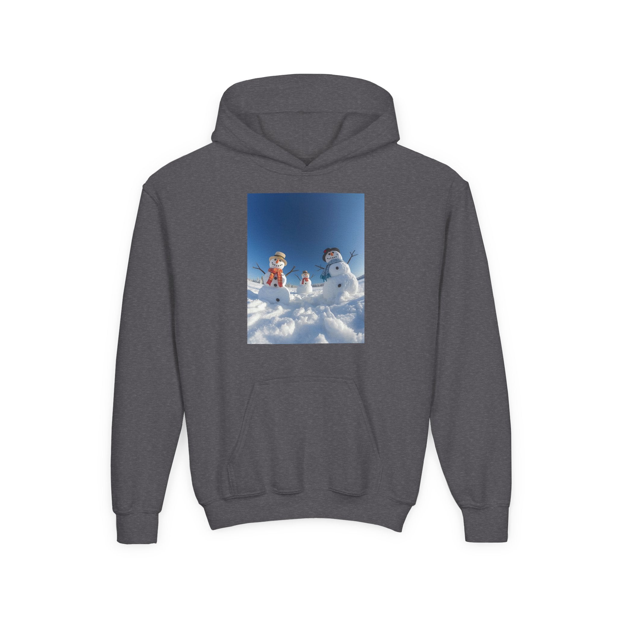 Festive Christmas Snowman Winter Magic Youth Hoodie with Snowman Design, Cozy Kids Sweatshirt, Holiday Gift, Winter Apparel, Cute Kids Clothing, Snow Lovers Hoodie