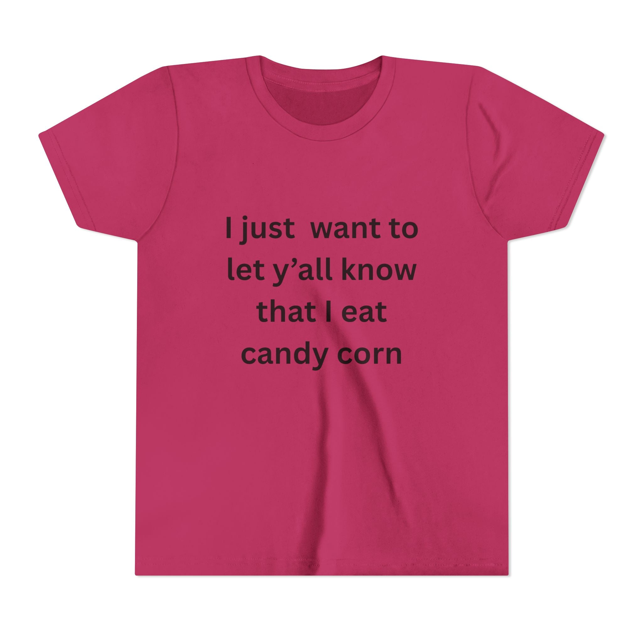 I Eat Candy Corn Youth Candy Corn Tee, Fun Halloween Shirt, Cute Short Sleeve Tee, Youth Graphic Top, Fall Celebration Apparel, Trick or Treat Shirt
