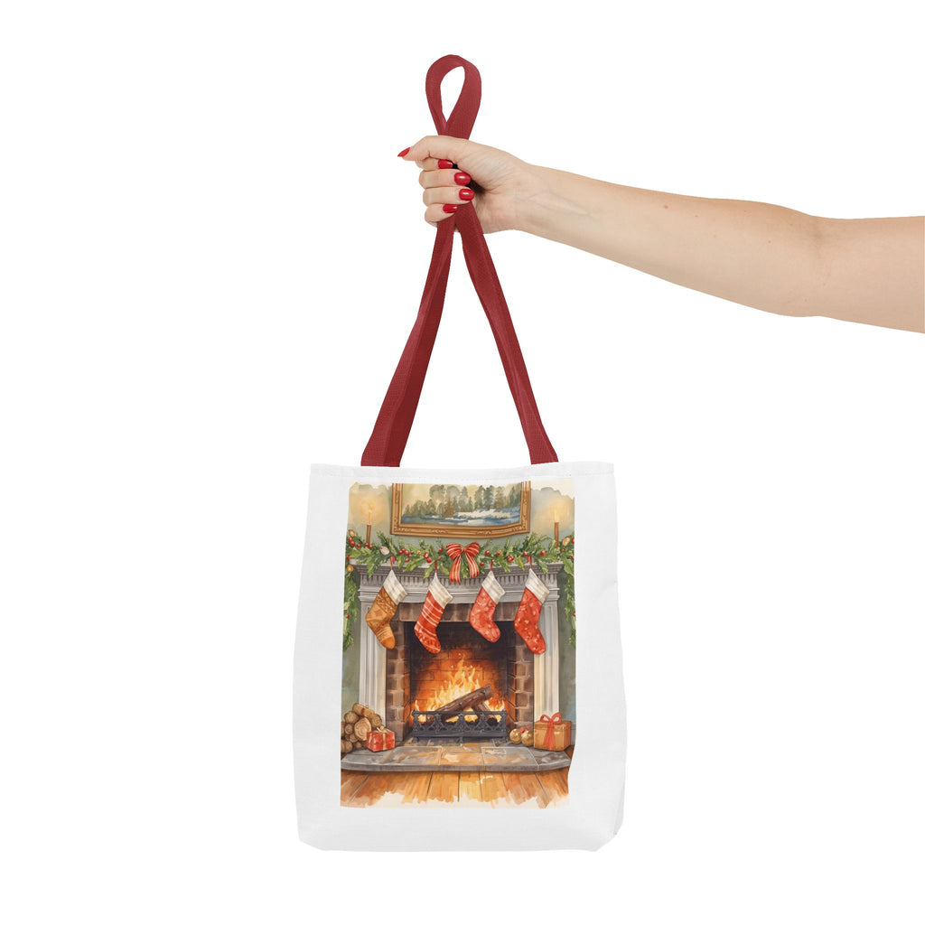 Christmas Stocking Fireplace Tote Bag (AOP)
