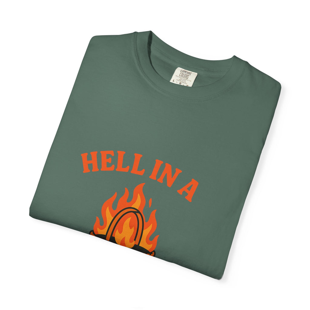 Hell In A Handbasket Funny Unisex Garment-Dyed T-shirt
