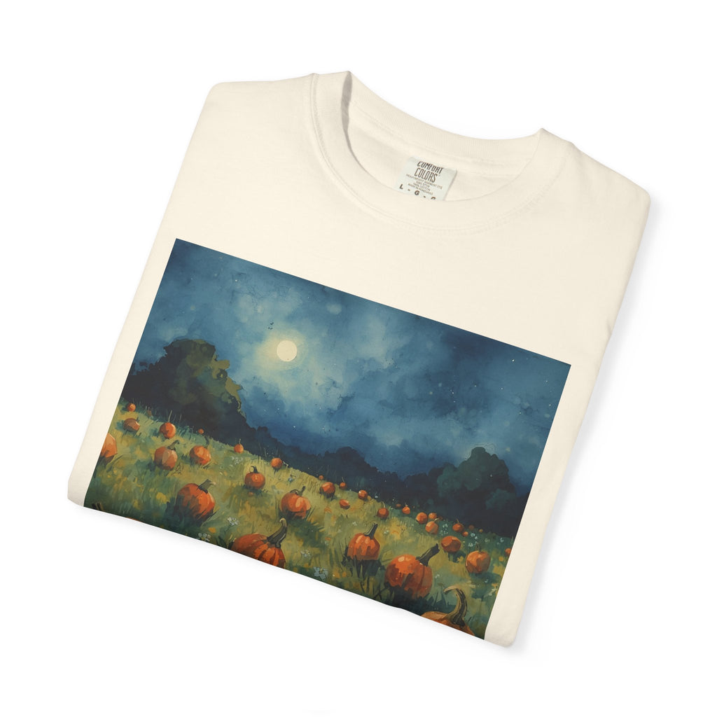 Autumn Pumpkin Field T-shirt | Unisex Fall Tee, Cozy Graphic Shirt, Halloween Gift, Harvest Fashion, Seasonal Wear, Pumpkin Lovers