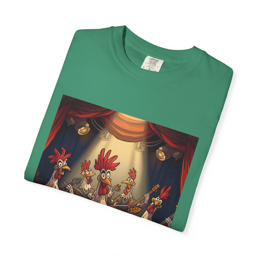 Funny Chicken Band T-Shirt, Unisex Tee for Chicken Lovers, Gift for Musicians, Birthday Shirt, Animal Art Clothing