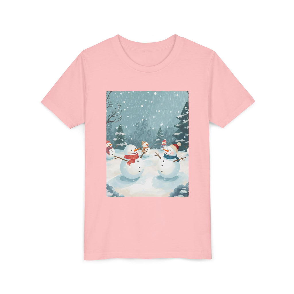 Festive Christmas Snowman Youth Short Sleeve Tee