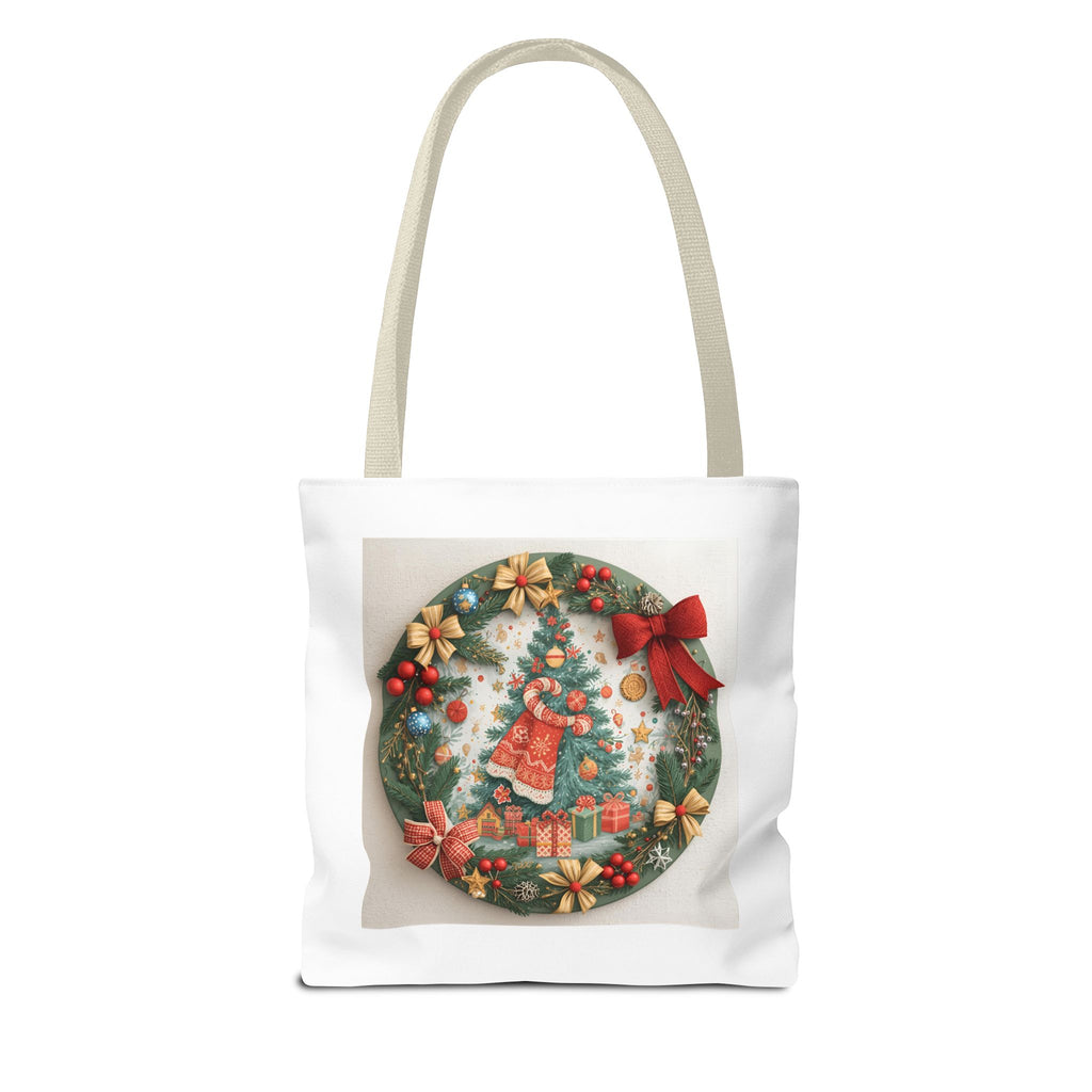 Christmas Tote Bag, Festive Holiday Bag, AOP Design, Gift Bag for Her, Reusable Shopping Tote