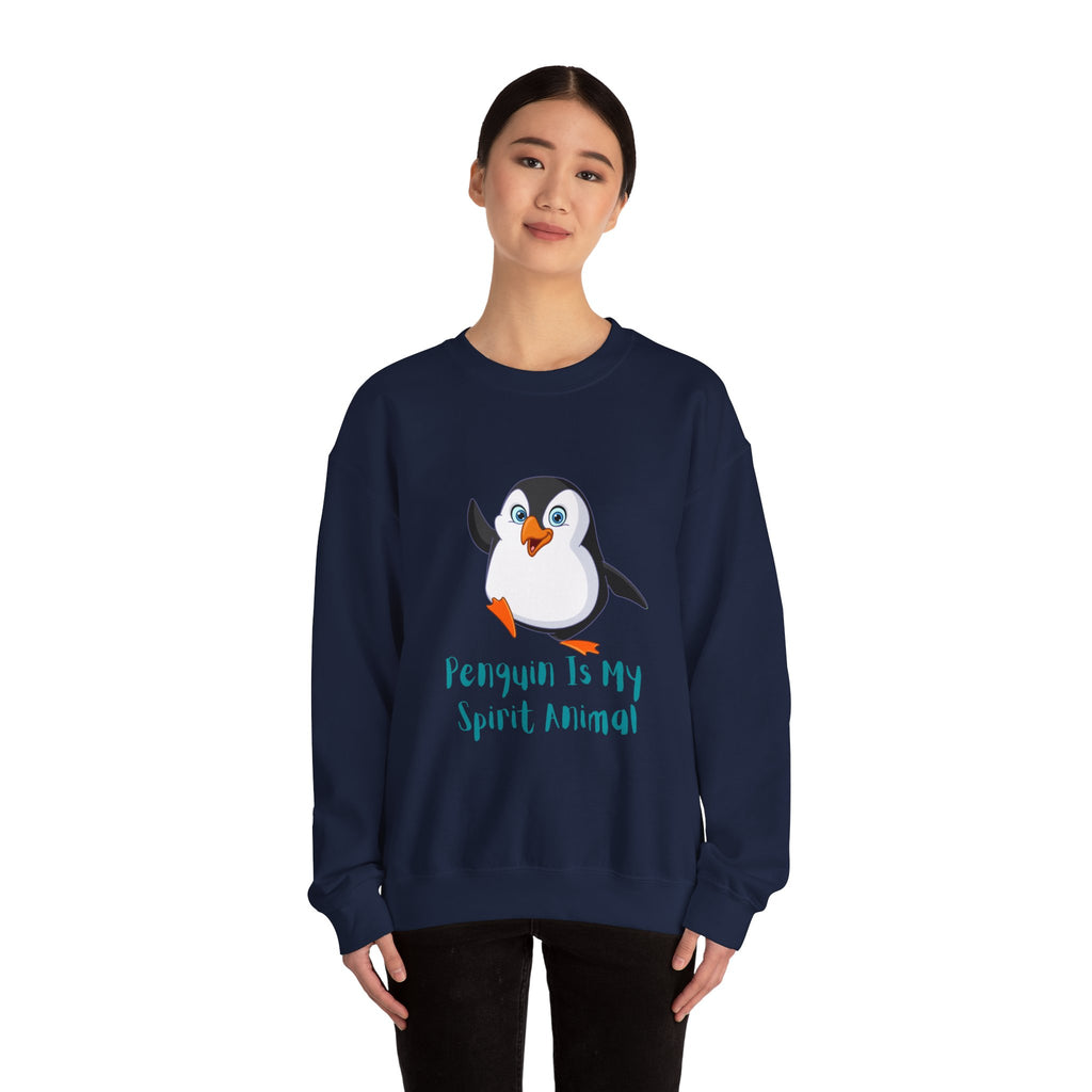 Penguin Spirit Animal Crewneck Sweatshirt - Cozy Gift for Animal Lovers, Winter Layer, Cute Sweatshirt, Funny Gift, Casual Wear
