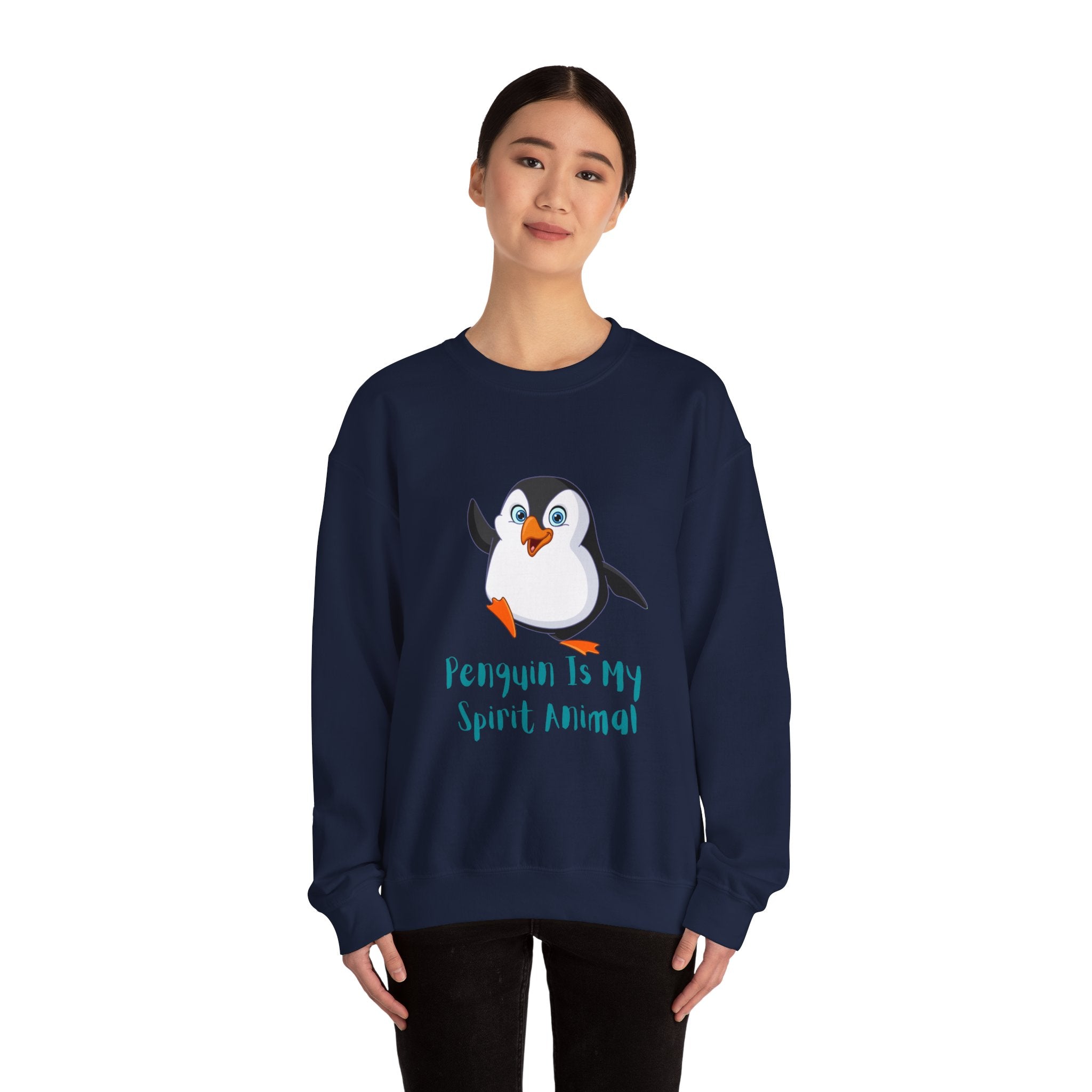 Penguin Spirit Animal Crewneck Sweatshirt - Cozy Gift for Animal Lovers, Winter Layer, Cute Sweatshirt, Funny Gift, Casual Wear