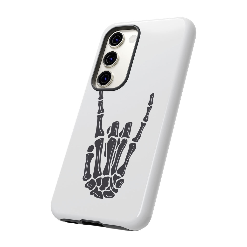 Rock On Skeleton Phone Case, Edgy Phone Cover, Tough Cases for Music Lovers, Halloween Accessories, Gifts for Him