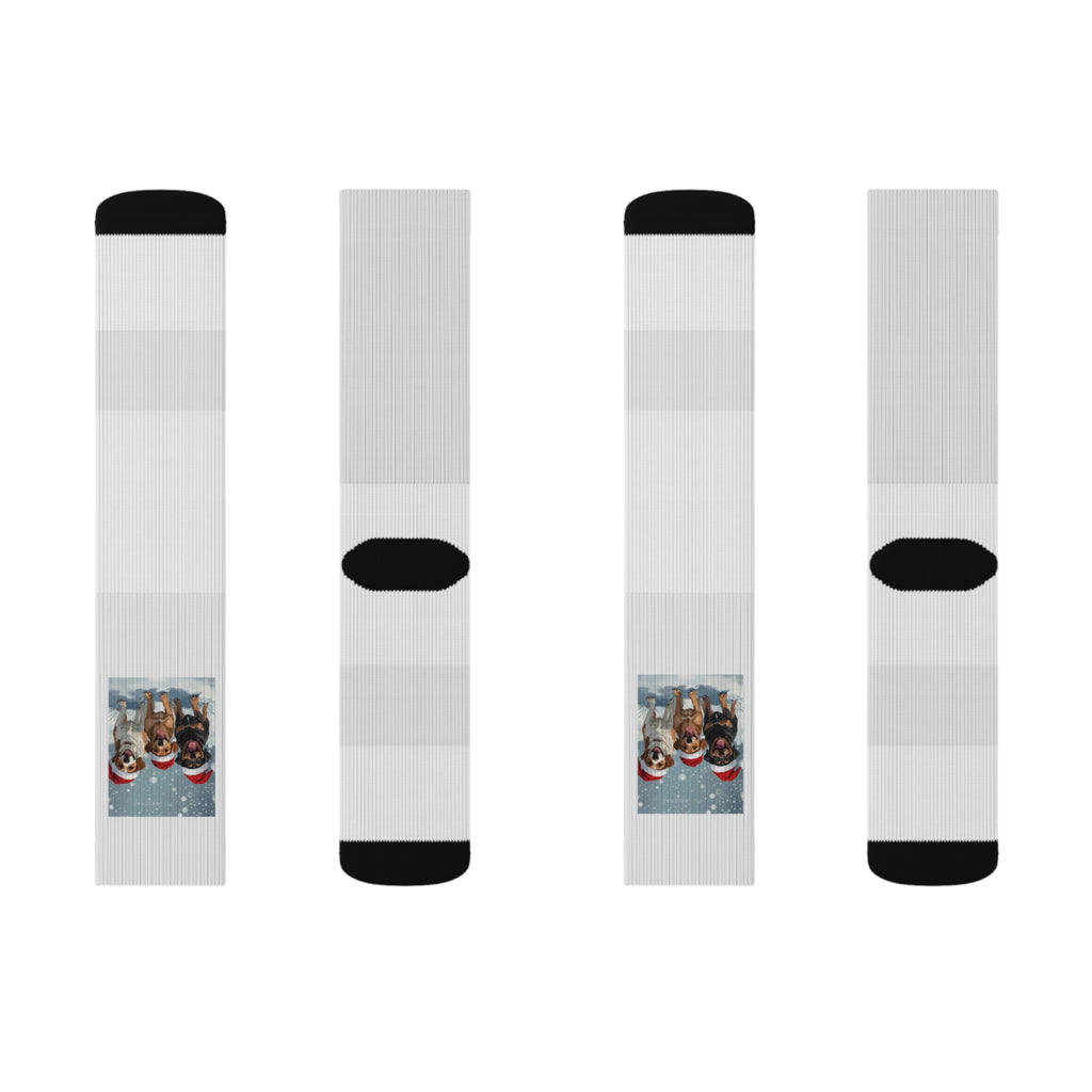 Cute Christmas Dogs Sublimation Socks