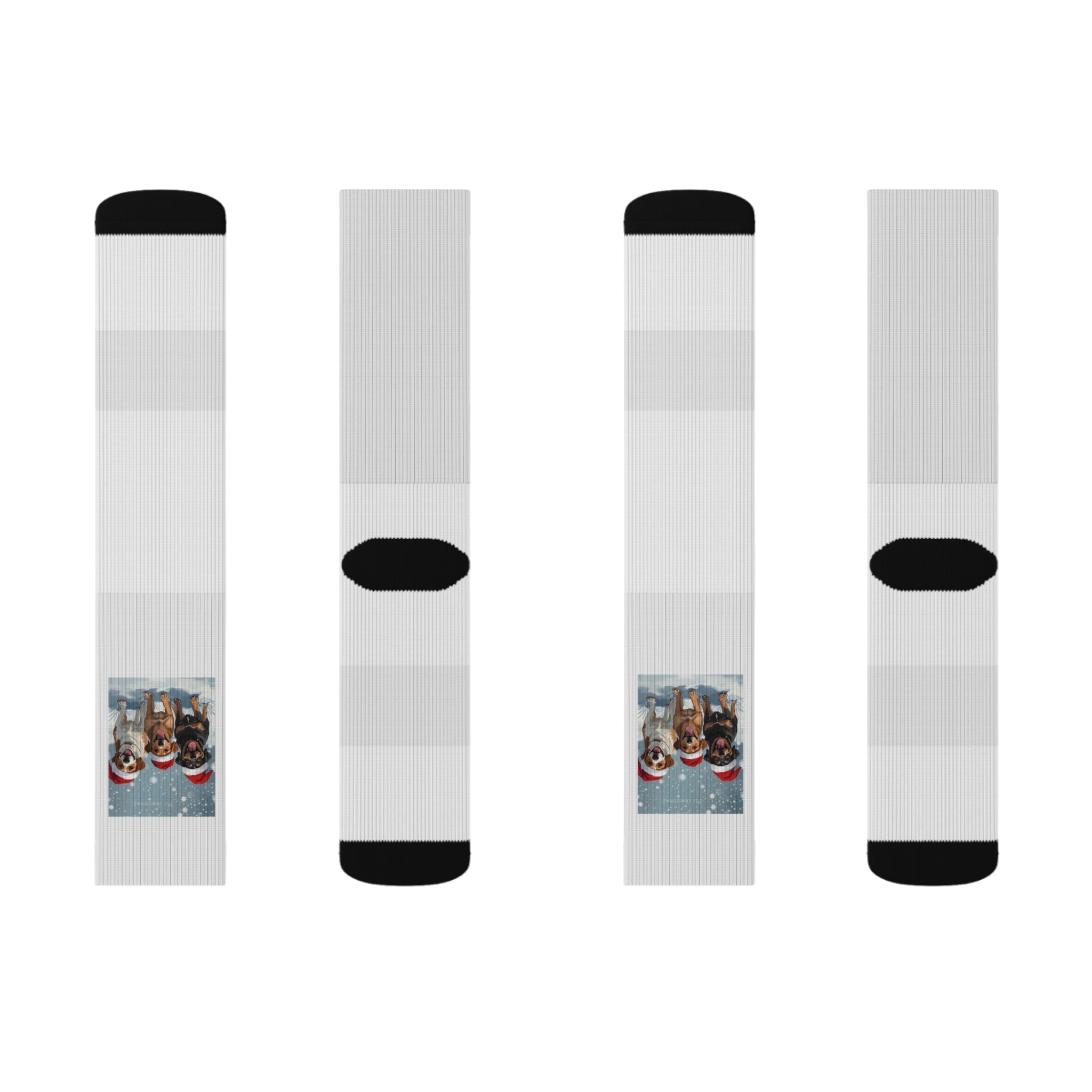 Cute Christmas Dogs Sublimation Socks