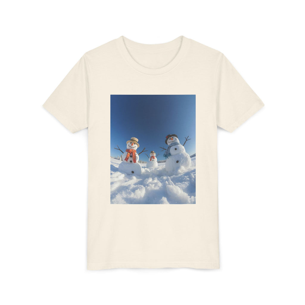 Festive Christmas Snowman Family Youth Short Sleeve Tee