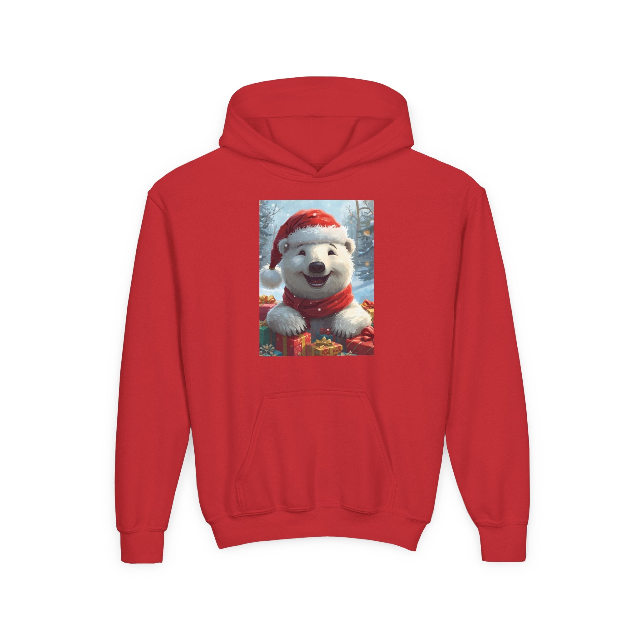 Christmas Bear Youth Heavy Blend Hooded Sweatshirt