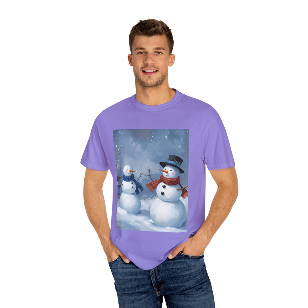 Christmas Snowman Family T-Shirt, Unisex Graphic Tee, Holiday Gift, Winter Apparel, Cozy Casual Wear, Christmas T-Shirt