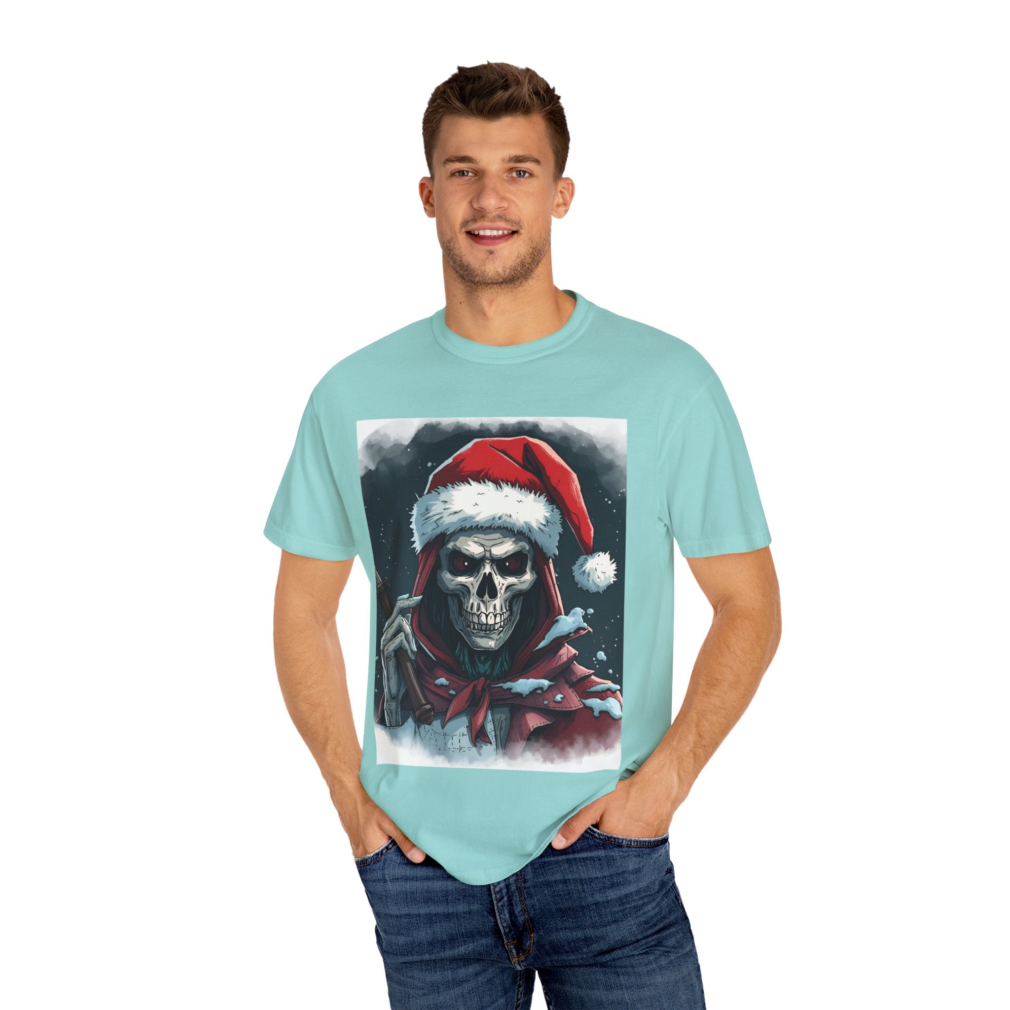 Christmas Skeleton T-Shirt, Unisex Holiday Tee, Funny Graphic Shirt, Unique Gift, Halloween & Christmas Apparel