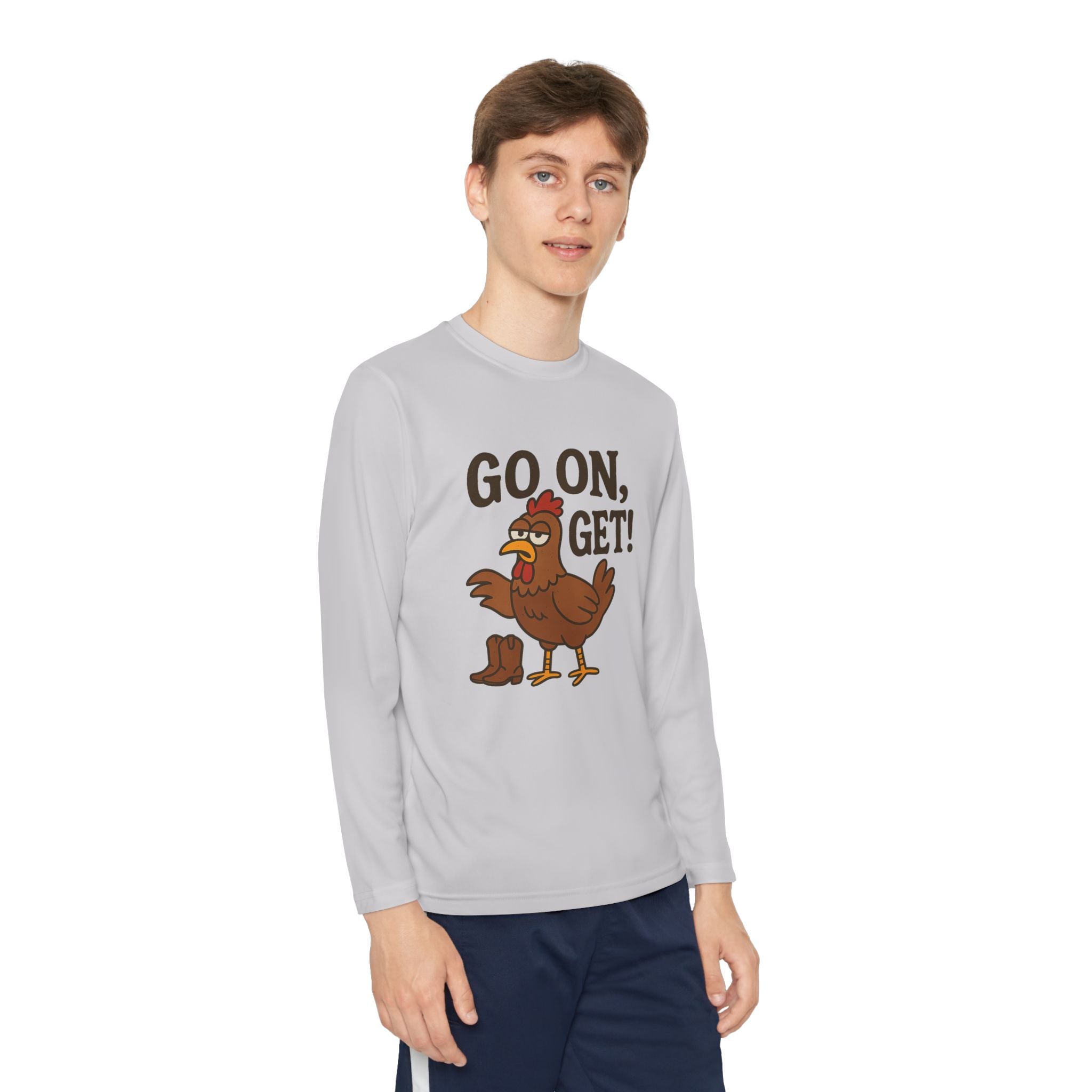 Go On Get Funny Youth Chicken Shirt