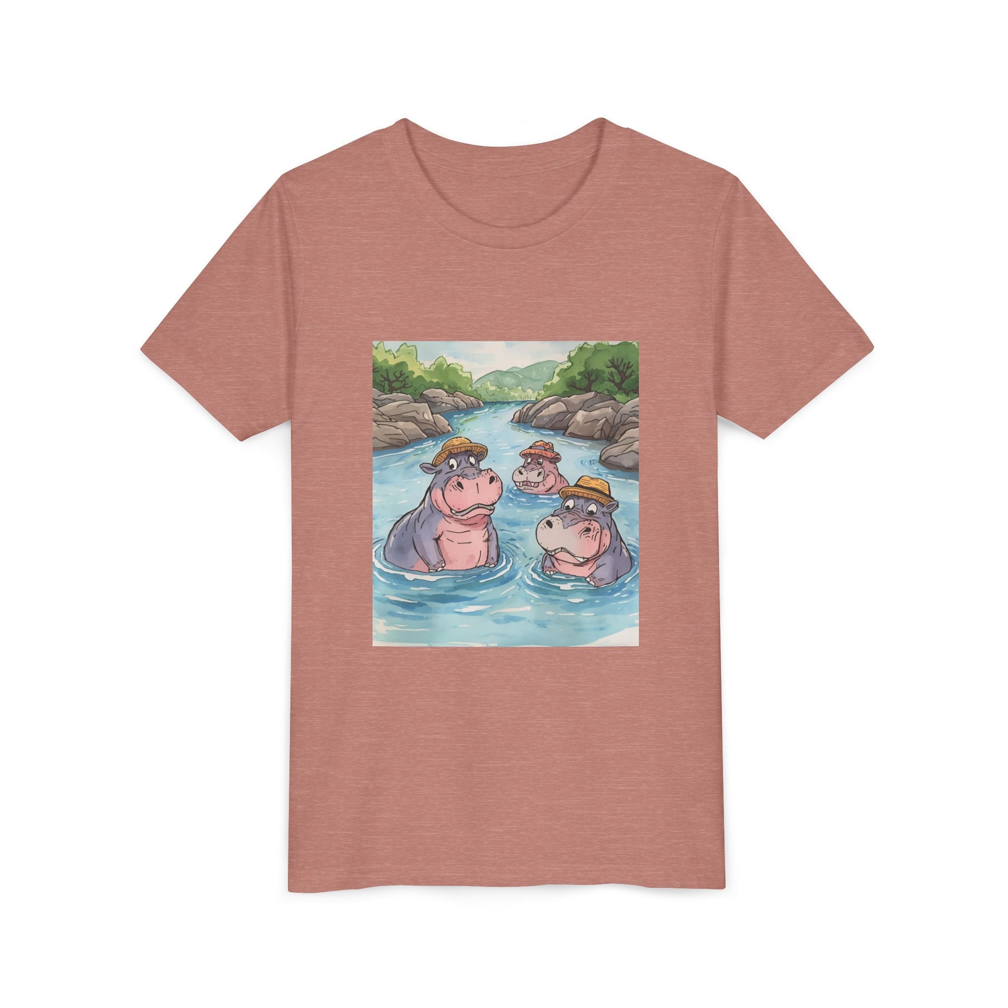 Hippo Cute Youth Short Sleeve Tee