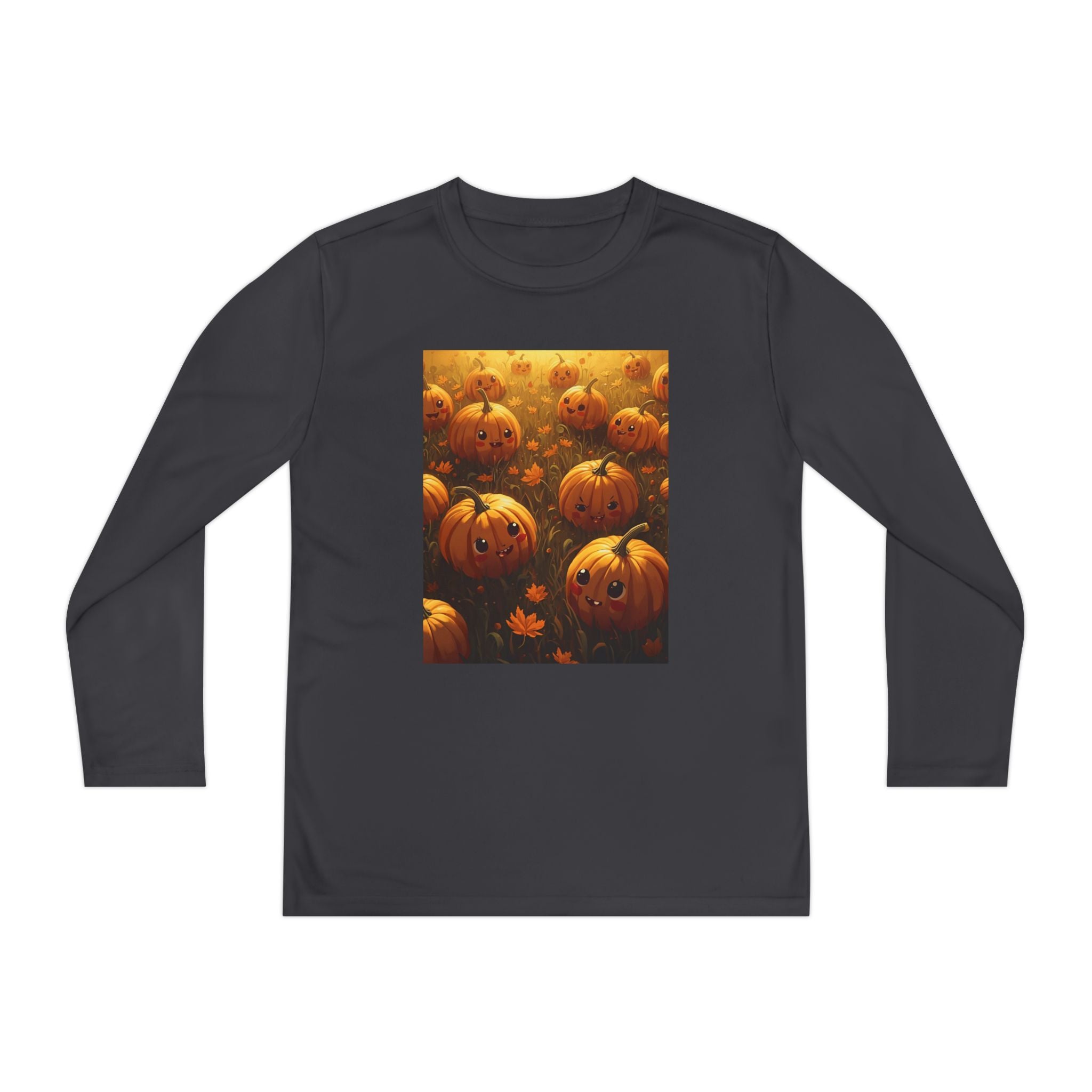 Happy Halloween Pumpkin Youth Long Sleeve Competitor Tee