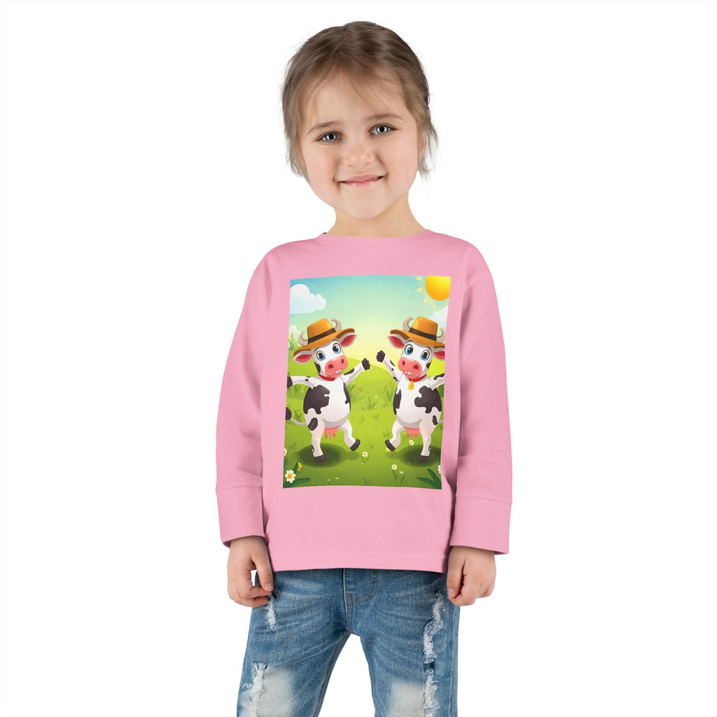 Cute Cows Farm Fun Toddler Long Sleeve Tee