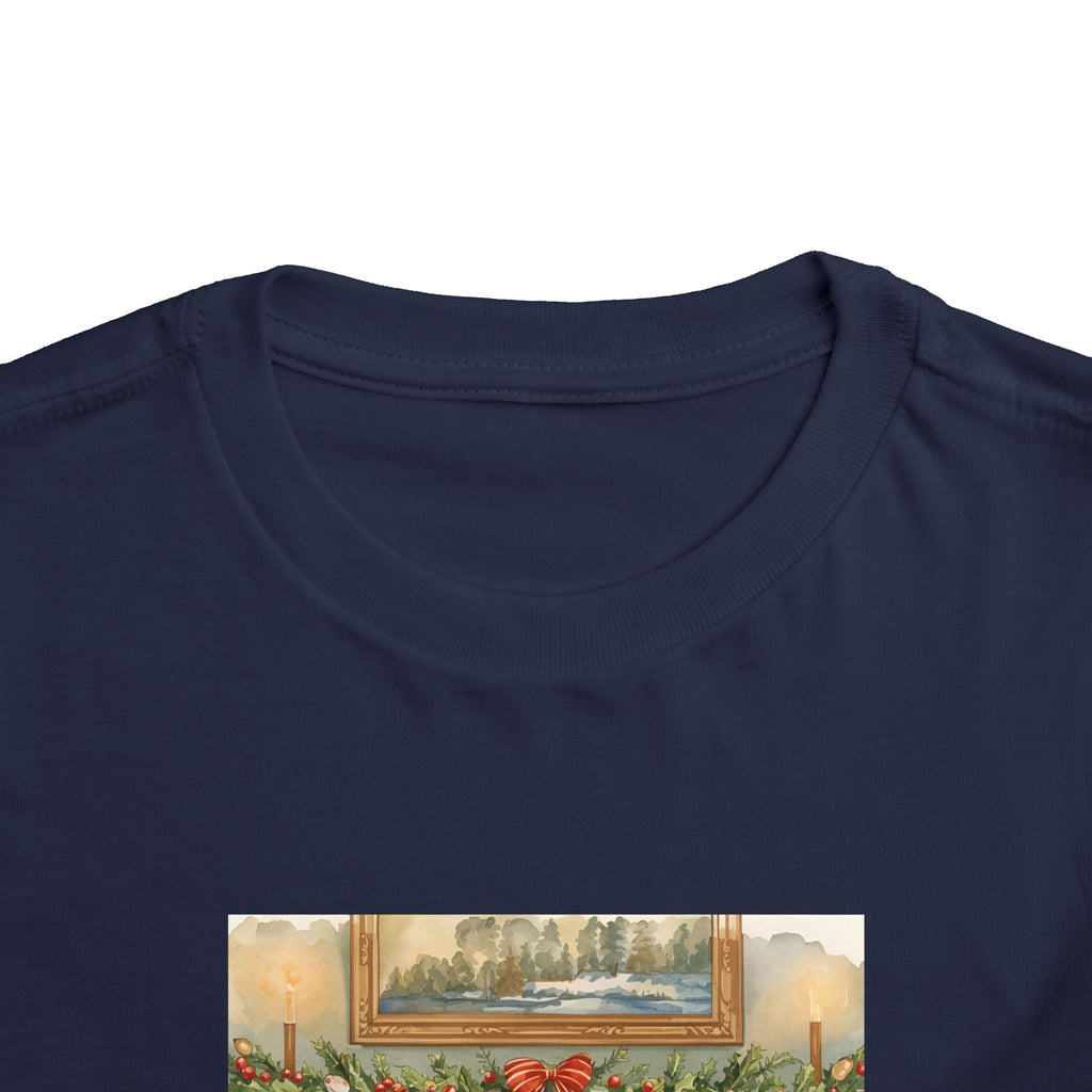 Christmas Stocking Fireplace Toddler Short Sleeve Tee