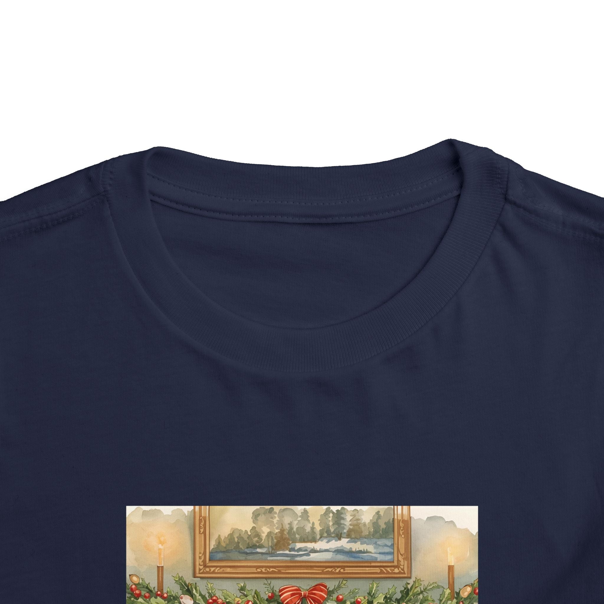 Christmas Stocking Fireplace Toddler Short Sleeve Tee