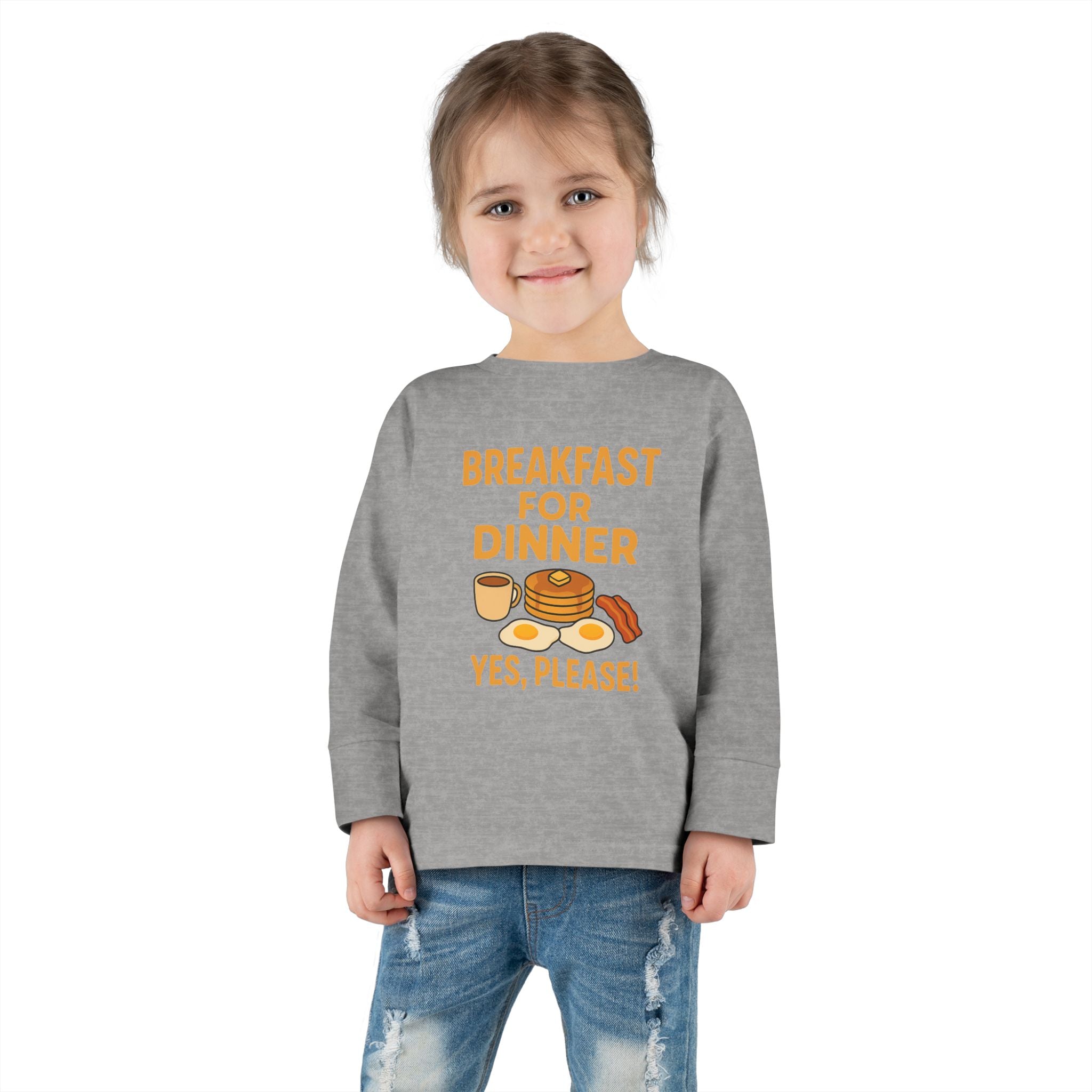 Breakfast For Dinner Toddler Long Sleeve Tee