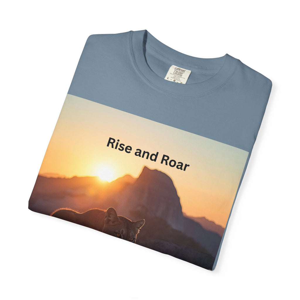 Unisex Nature-Inspired T-Shirt | "Rise and Roar" Graphic Tee, Outdoor Apparel, Gift for Adventurers, Wilderness Lovers, Motivational Shirt