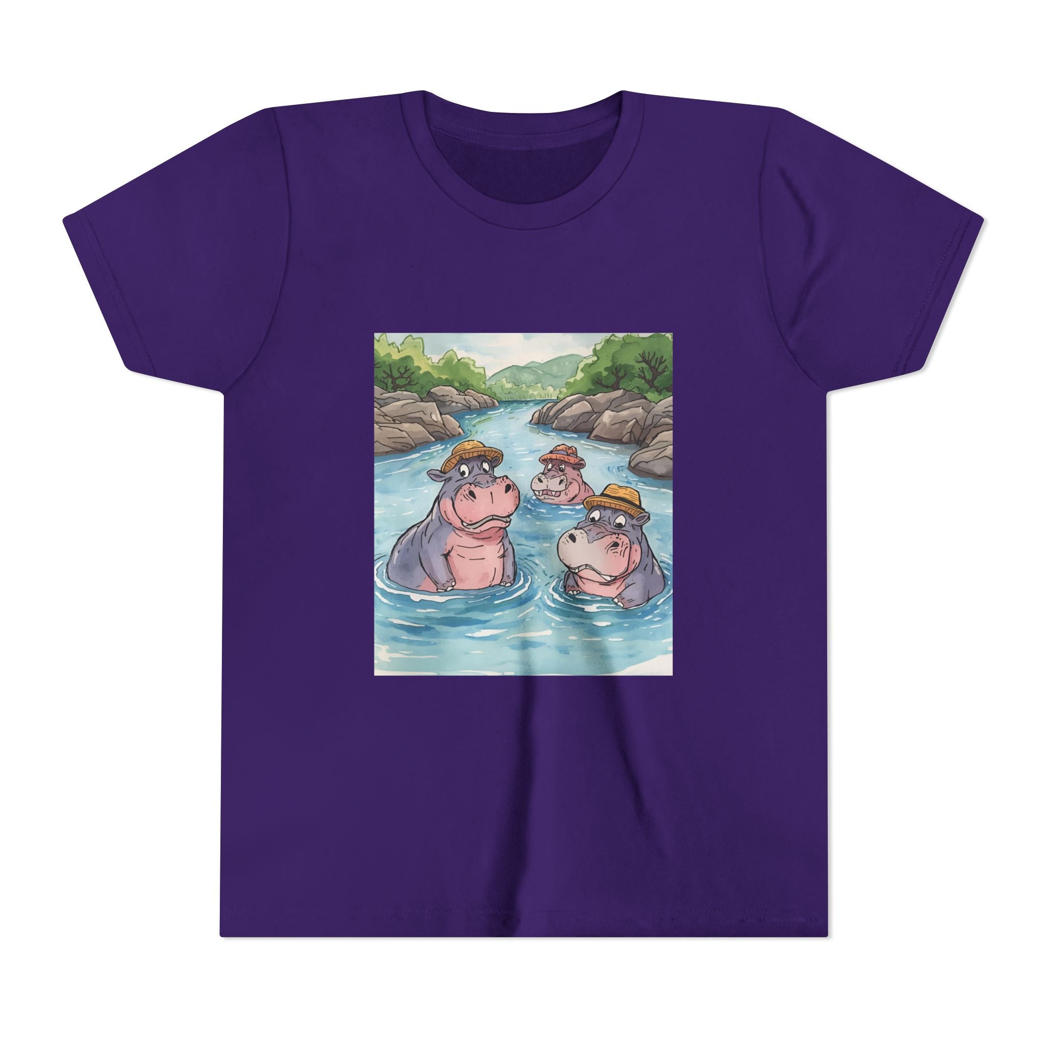 Hippo Cute Youth Short Sleeve Tee