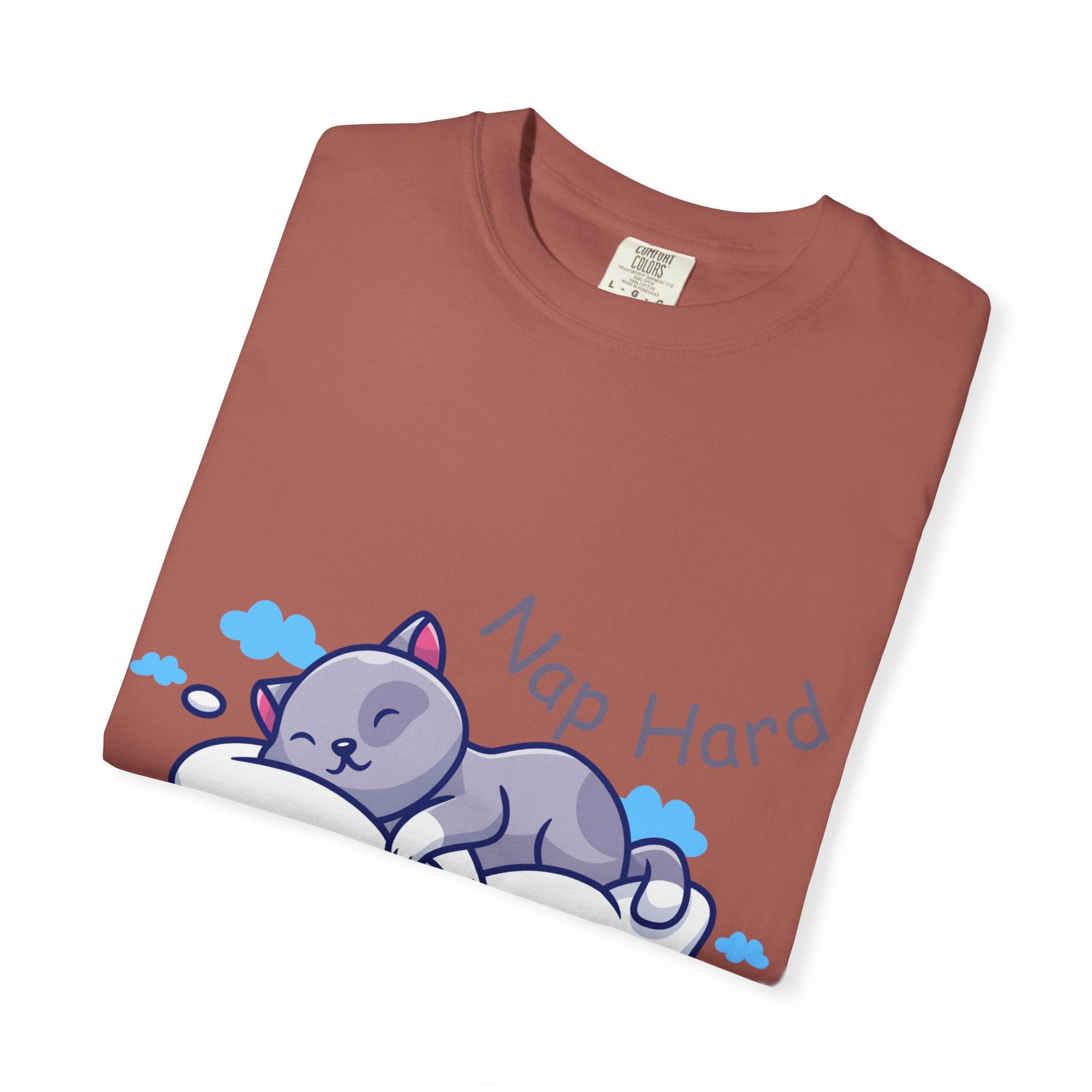 Cat Nap Graphic T-shirt, Cute Cat Tee, Relaxed Fit Apparel, Gift for Cat Lovers, Cozy Lounge Wear, Funny Pet Humor Top
