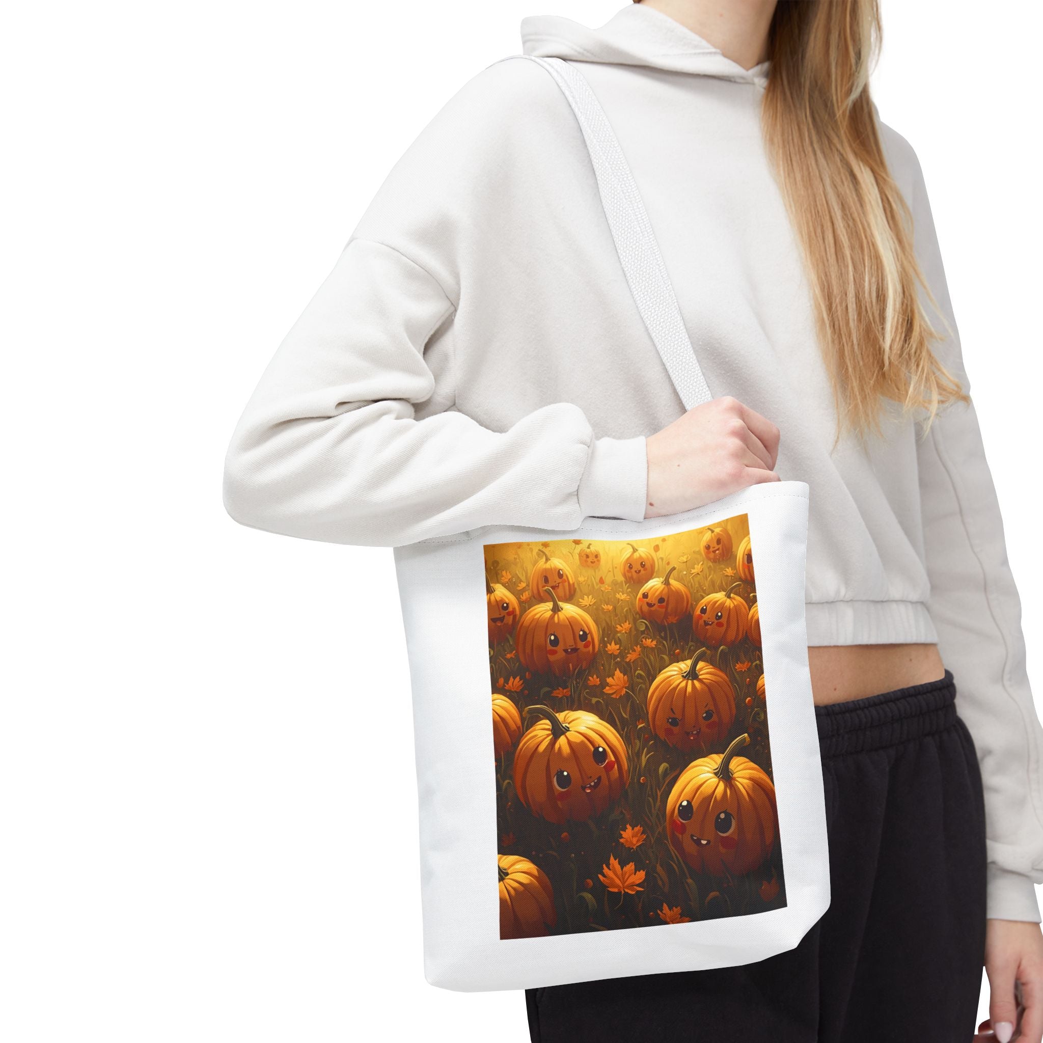 Happy Halloween Pumpkin Tote Bag, Halloween Shopping Bag, Fall Accessory, Eco-Friendly Tote, Cute Pumpkin Art Bag