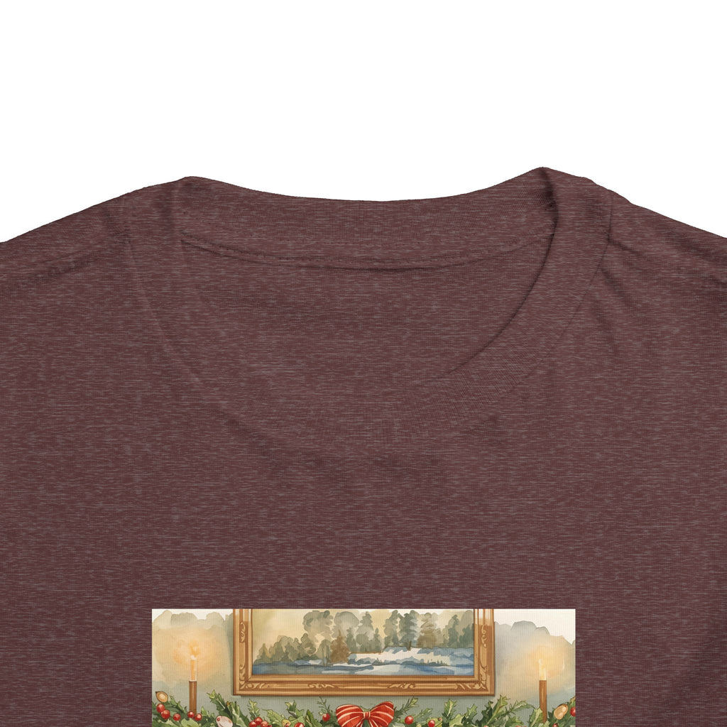 Christmas Stocking Fireplace Toddler Short Sleeve Tee